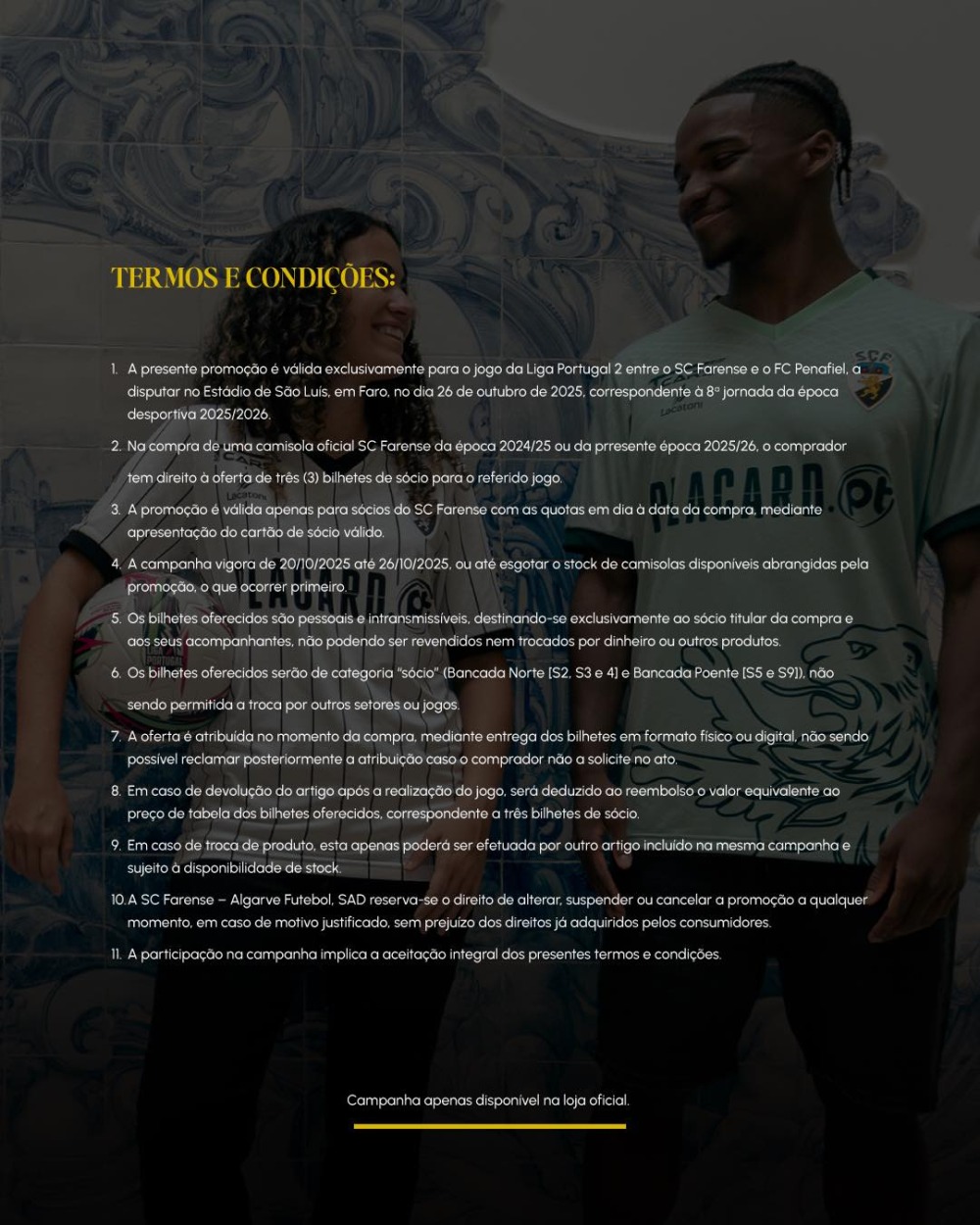 Campanha Especial | 1 camisola = 3 bilhetes | SC Farense x FC Penafiel
