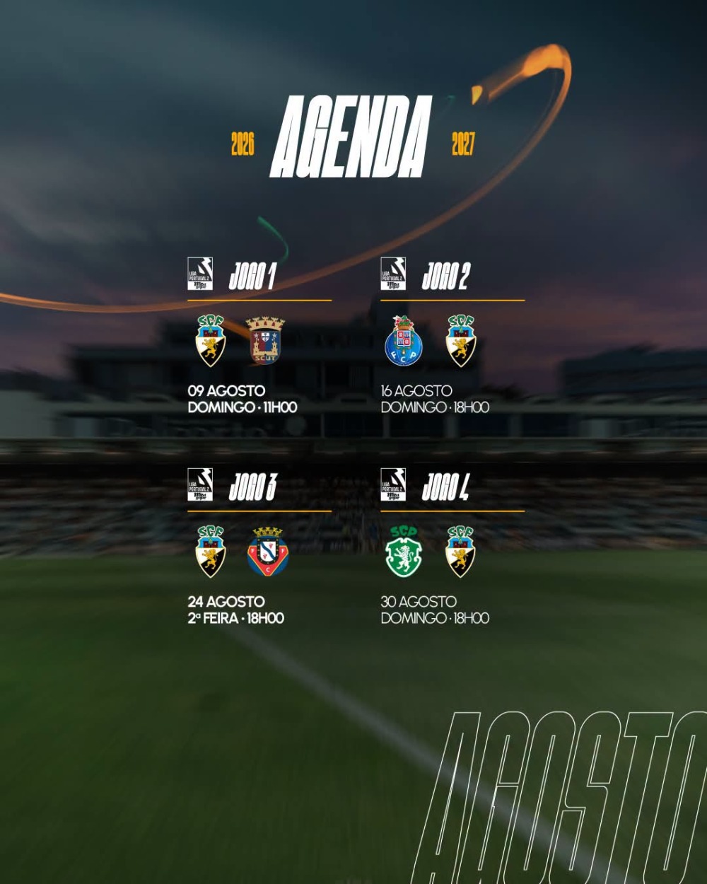 Agosto já tem calendário definido!