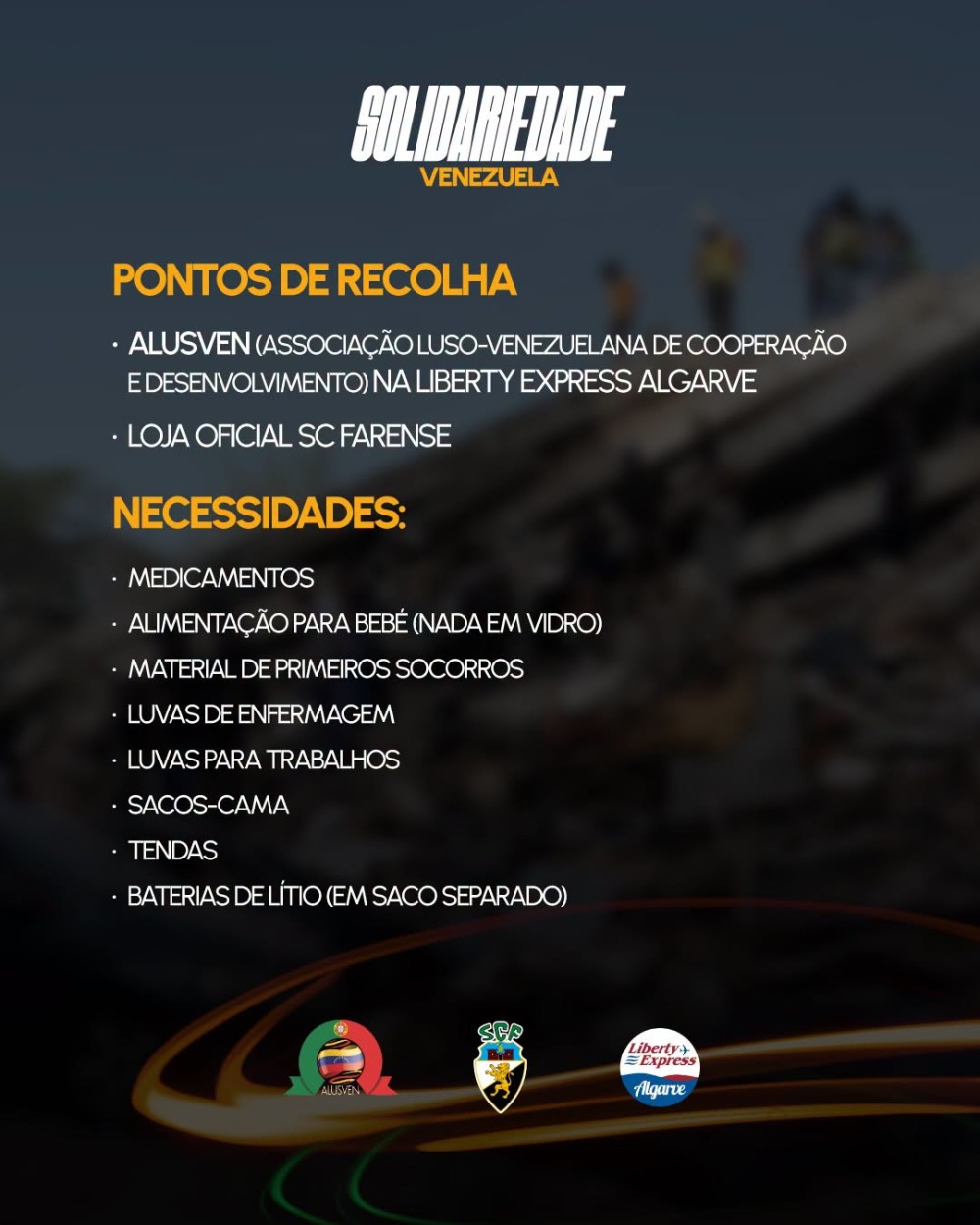 A Venezuela precisa da nossa ajuda.