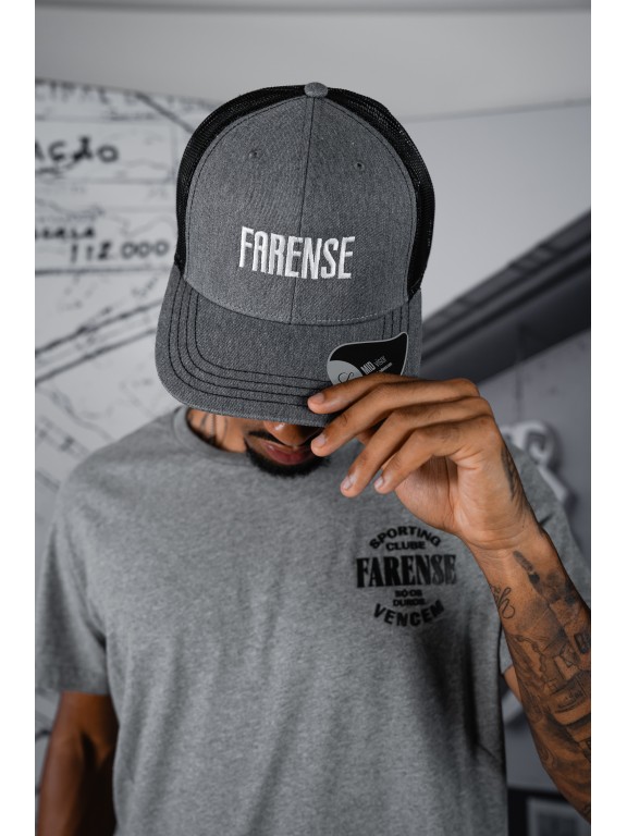 Boné "FARENSE" Trucker (Cinza e Preto)